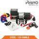 Rhino Electric Winch 12v 4500lbs Steel Cable Heavy Duty Fairlead Remote Control
