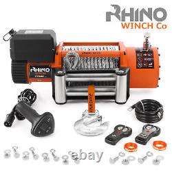 Rhino Electric Winch 24v 17500lbs Steel Cable Heavy Duty Fairlead Remote Control