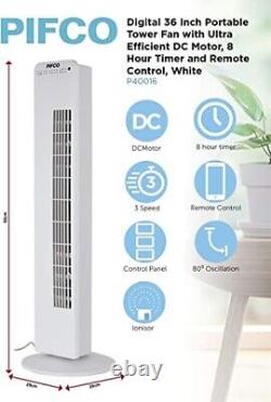 Tower Fan QUIET Pifco P40016 Digital 36 Inch oscillating built-in air Purifier