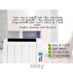 Wall Mounted Electric Panel Heater Radiator 600W Convector With Timer Aluminium