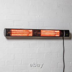 Wall Mounted Patio Heater Electric Silver Infrared & Remote Control 3kW Heatlab