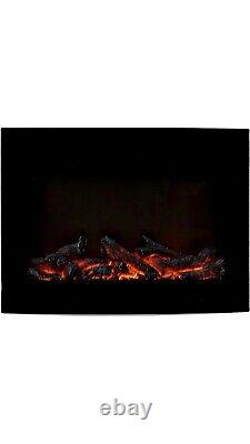 Wall-mount Electric Led Curve 3d Heating Fireplace With Remote Control