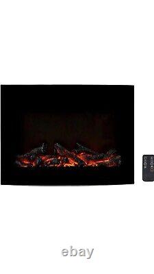 Wall-mount Electric Led Curve 3d Heating Fireplace With Remote Control