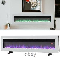 White Electric Fire Fireplace Standing Wall Mounted Inset Remote Control Flames