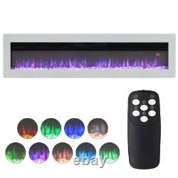 White Electric Fire Fireplace Standing Wall Mounted Inset Remote Control Flames