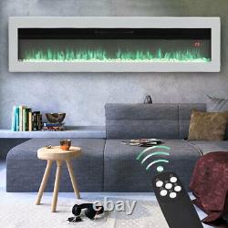 White Electric Fire Fireplace Standing Wall Mounted Inset Remote Control Flames