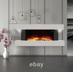 White Electric Fire with LED Flames and Remote Control