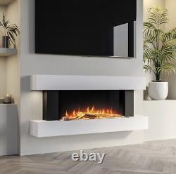 White Electric Fire with LED Flames and Remote Control