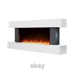 White Electric Fire with LED Flames and Remote Control