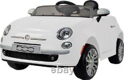 White Electric Ride on Car Fiat 500 12v with Parental Remote Control