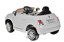 White Electric Ride on Car Fiat 500 12v with Parental Remote Control XX